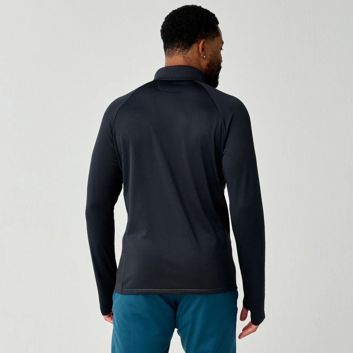 Brooks Momentum Thermal chandail 1/2 zip de course à pied pour homme – Noir (vue arrière)