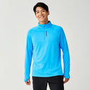 Brooks Momentum Thermal chandail 1/2 zip de course à pied pour homme – Bleu Cyber (vue avant)