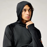 Brooks Momentum Thermal chandail à capuchon de course à pied pour homme – Noir (détail 1)
