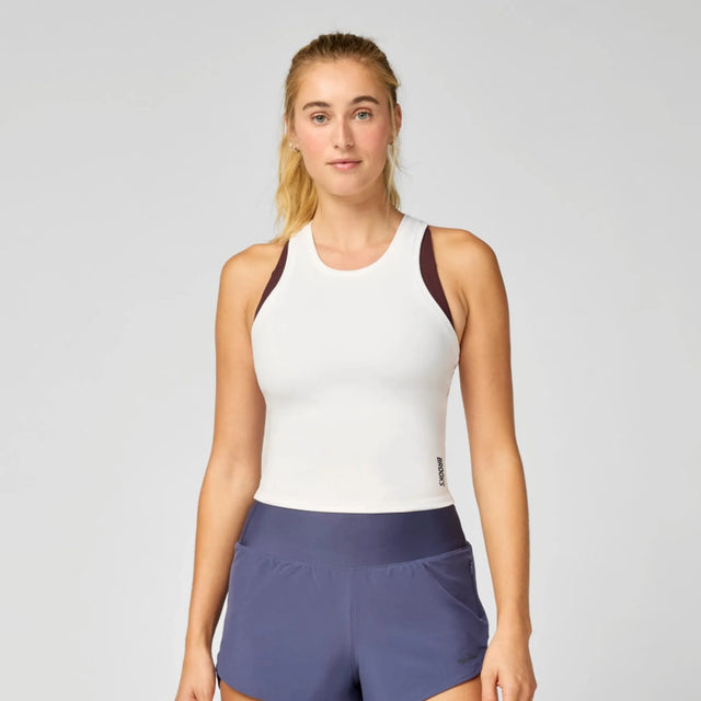 Brooks Dash camisole courte de course pour femme - Blanc