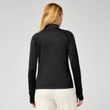 Brooks Momentum Thermal chandail 1/4 zip de course à pied pour femme – Noir (vue arrière)