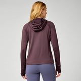 Brooks Momentum Thermal chandail à capuchon de course à pied pour femme – Cacao (vue arrière)