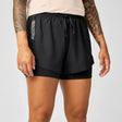 Brooks Cascadia short de trail 2-en-1 3 po pour femme - Noir