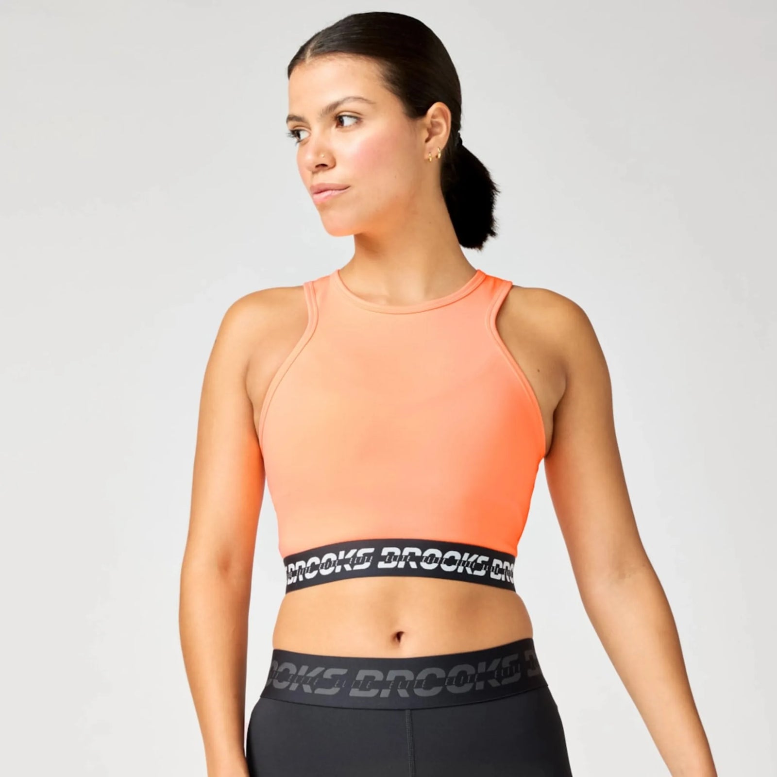 Brooks PR Elite camisole courte de course pour femme - Cyber Peach / Black