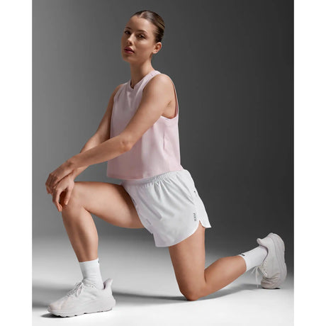 2XU Aero camisole de course à pied femme - Pink Frost / Pink Frost Reflective