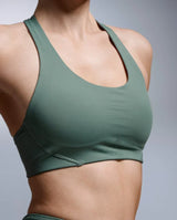 2XU Aero Mesh soutien-gorge de sport à soutien moyen pour femme - Olive Leaf / Olive Leaf réfléchissant