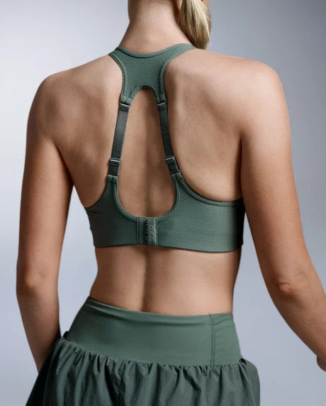 2XU Aero Mesh soutien-gorge de sport à soutien moyen pour femme - Olive Leaf / Olive Leaf réfléchissant