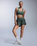 2XU Aero Mesh soutien-gorge de sport à soutien moyen pour femme - Olive Leaf / Olive Leaf réfléchissant