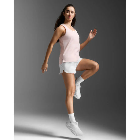 2XU Aero camisole de course à pied femme - Pink Frost / Pink Frost Reflective