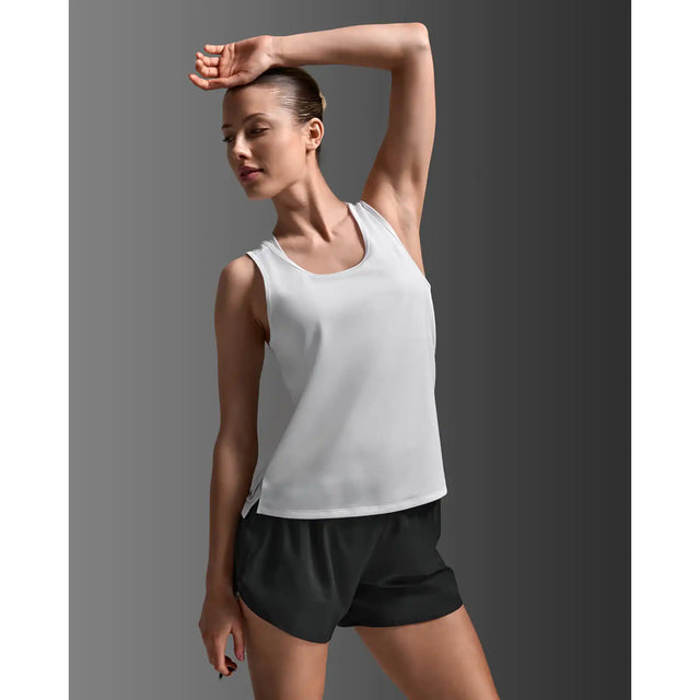 2XU Aero camisole de course à pied femme - White / Silver Reflective