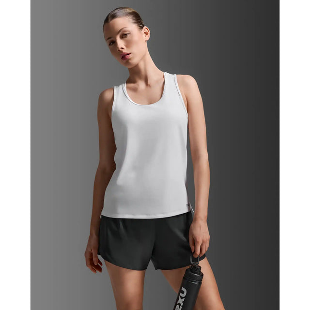 2XU Aero camisole de course à pied femme - White / Silver Reflective