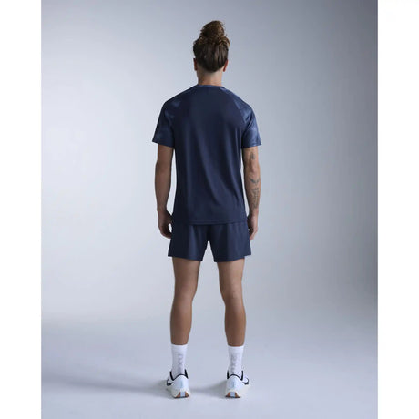 2XU Aero t-shirt de course à pied pour homme- Midnight Marble / Silver Reflective