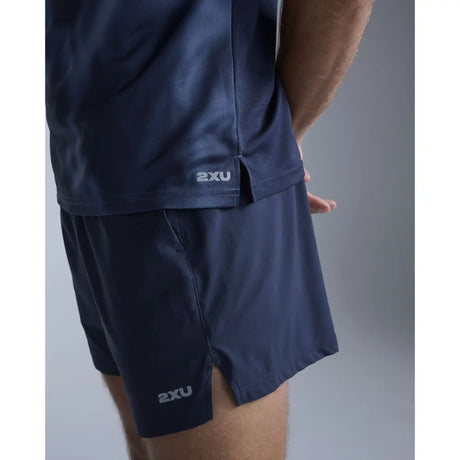 2XU Aero t-shirt de course à pied pour homme- Midnight Marble / Silver Reflective