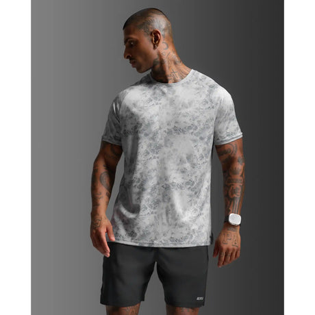 2XU Aero t-shirt de course à pied pour homme- Weathervane / Black  Reflective