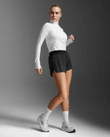 2XU Aero Waffle chandail 1/2 zip de course à pied pour femme - Blanc / Blanc réfléchissant