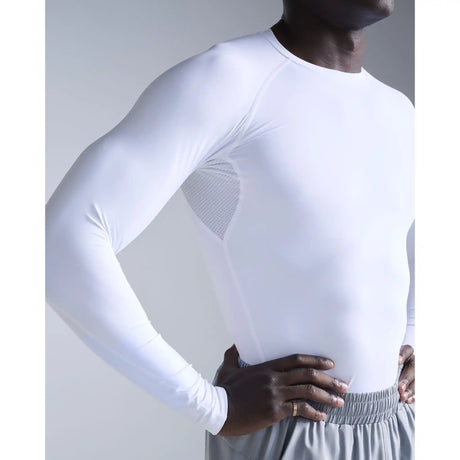 2XU chandail de compression Core manches longues sport homme - Blanc
