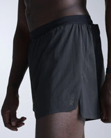 2XU Light Speed Stash short de course 5 pouces pour homme - Noir / Noir réfléchissant