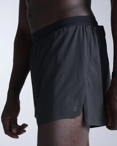 2XU Light Speed Stash short de course 5 pouces pour homme - Noir / Noir réfléchissant
