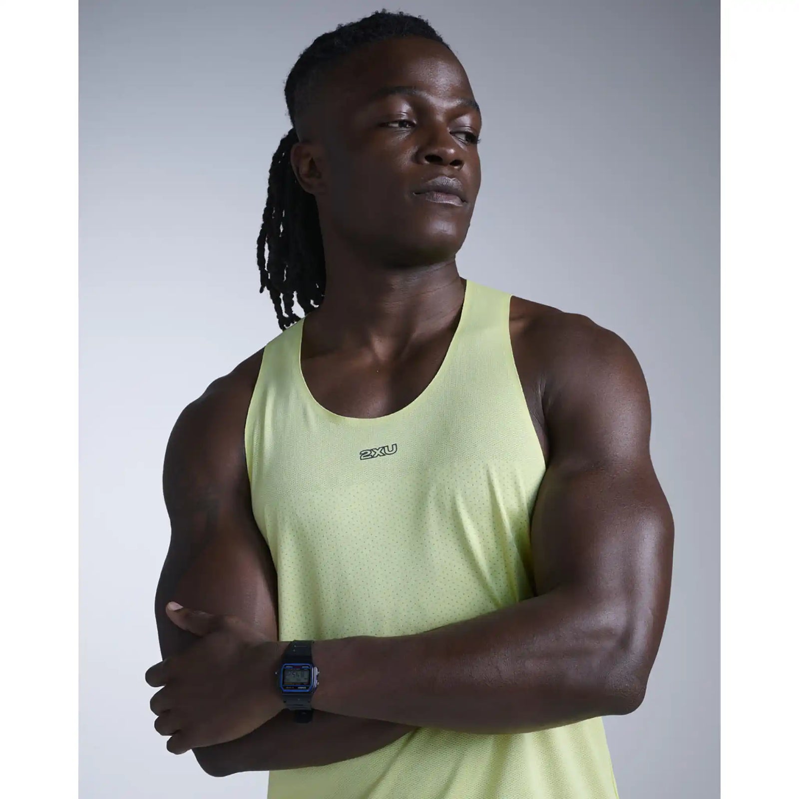 2XU Light Speed Tech camisole de course homme - Cool Matcha / Black Reflective