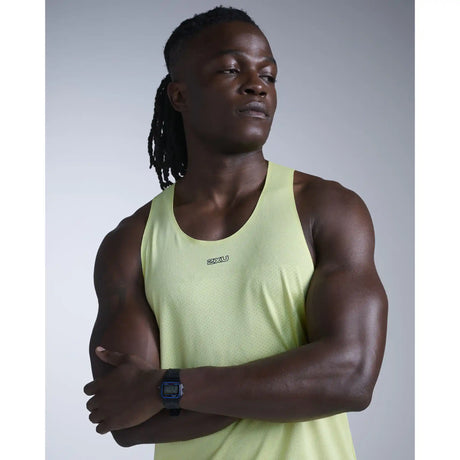 2XU Light Speed Tech camisole de course homme - Cool Matcha / Black Reflective