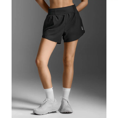 2XU Hi-Rise short 4 pouces femme - Black / Silver Reflective