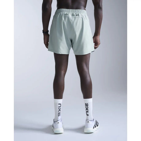 2XU Aero 5 Inch short de course à pied pour homme - Smoke Blue / Black Reflective