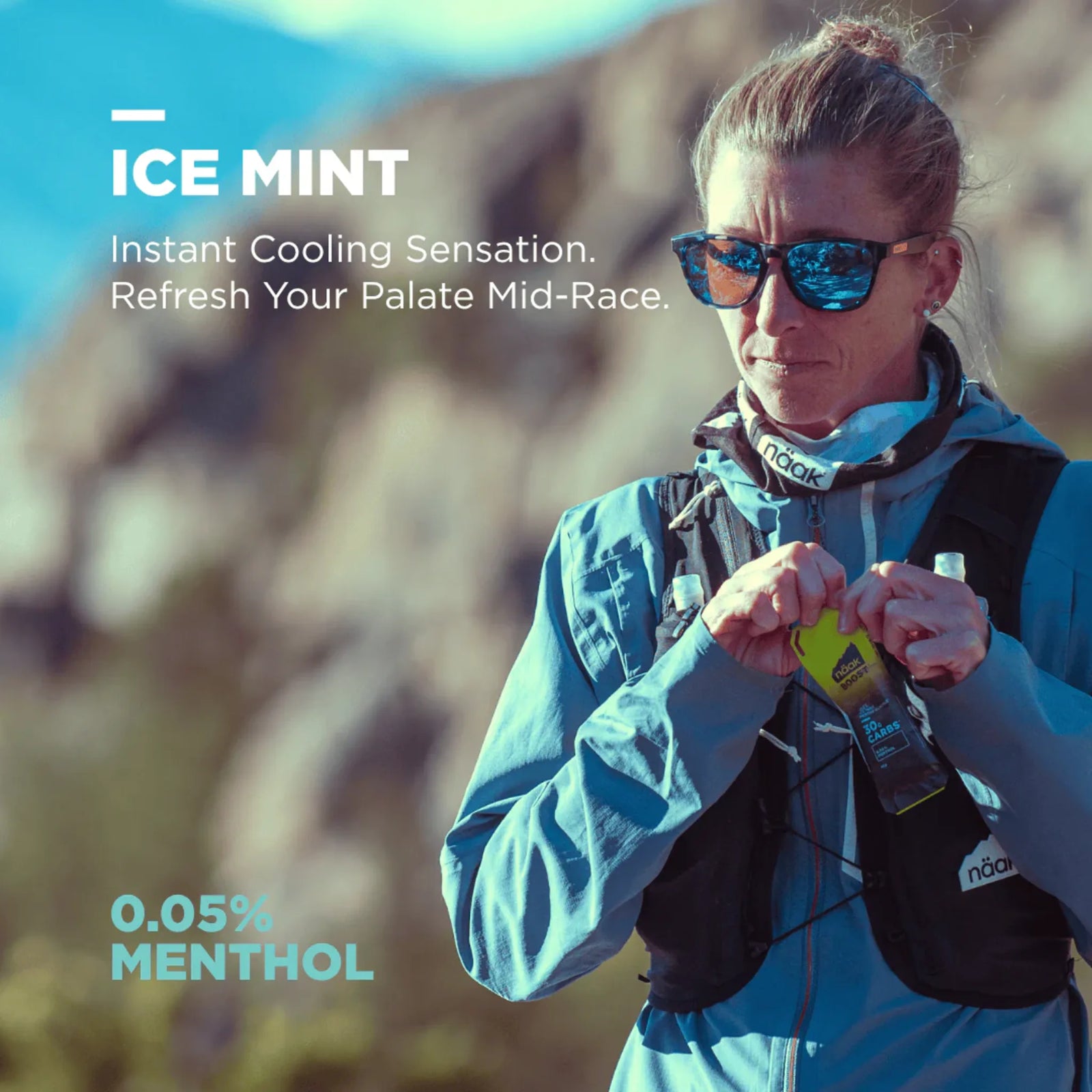 Näak Boost Gel 30 Glacier Mint refreshing energy gel for endurance sports