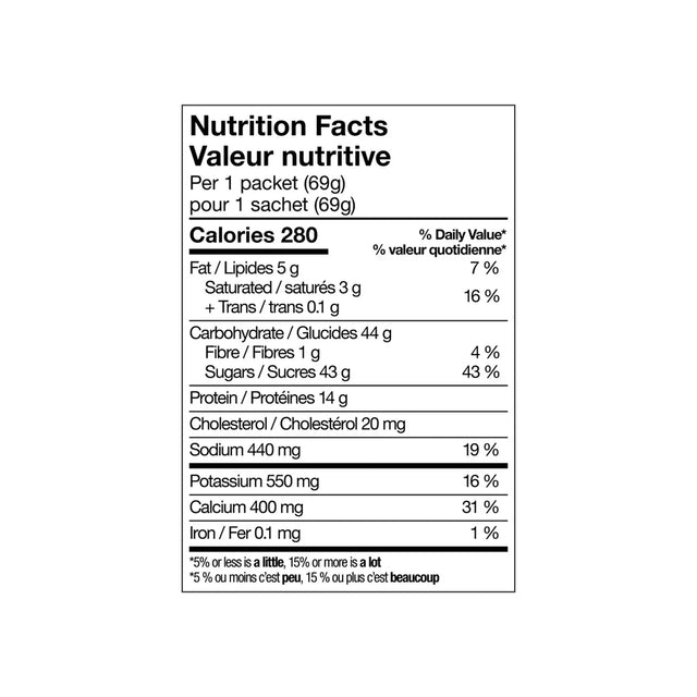 Xact Immediate Recovery Vanilla Caramel - Nutrition Facts