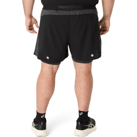 ASICS Road 2-en-1 short de course à pied 5 po homme - Noir performance