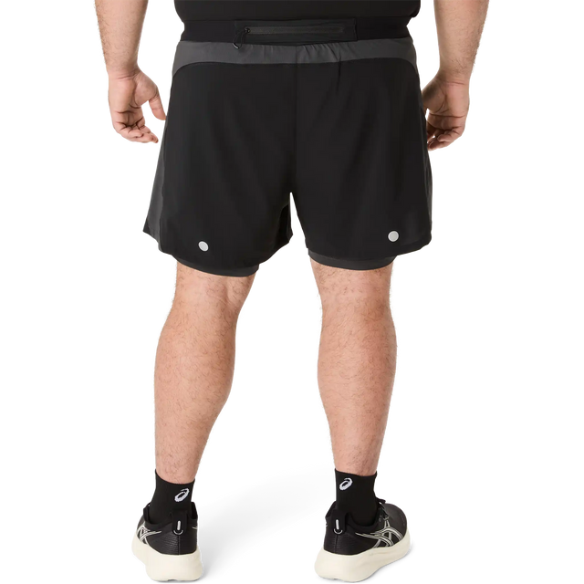 ASICS Road 2-en-1 short de course à pied 5 po homme - Noir performance