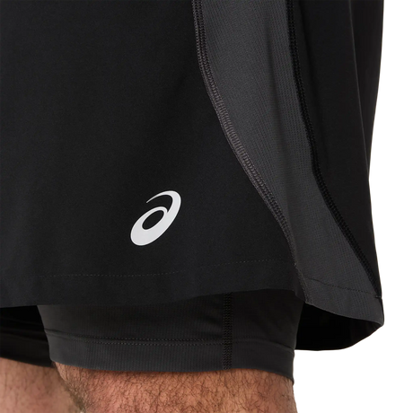 ASICS Road 2-en-1 short de course à pied 5 po homme - Noir performance