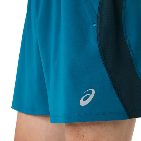 ASICS Road short de course à pied 5 po homme - Bleu sarcelle tranquille / Bleu sarcelle foncé / Yamabuki