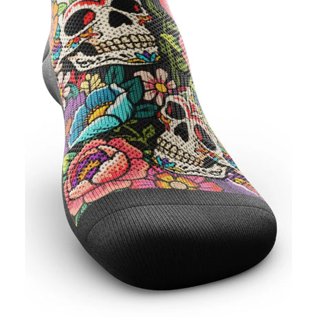 Outway Afterlife Crew unisex running sock - Black / Red - toe view