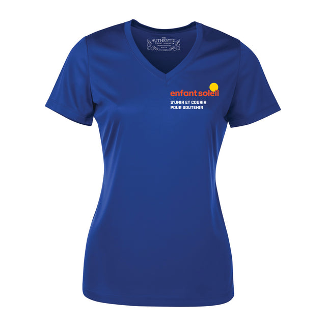 T-shirt découvreurs à la course bleu femme