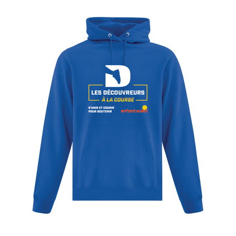 Hoodie Les Découvreurs à la course Bleu
