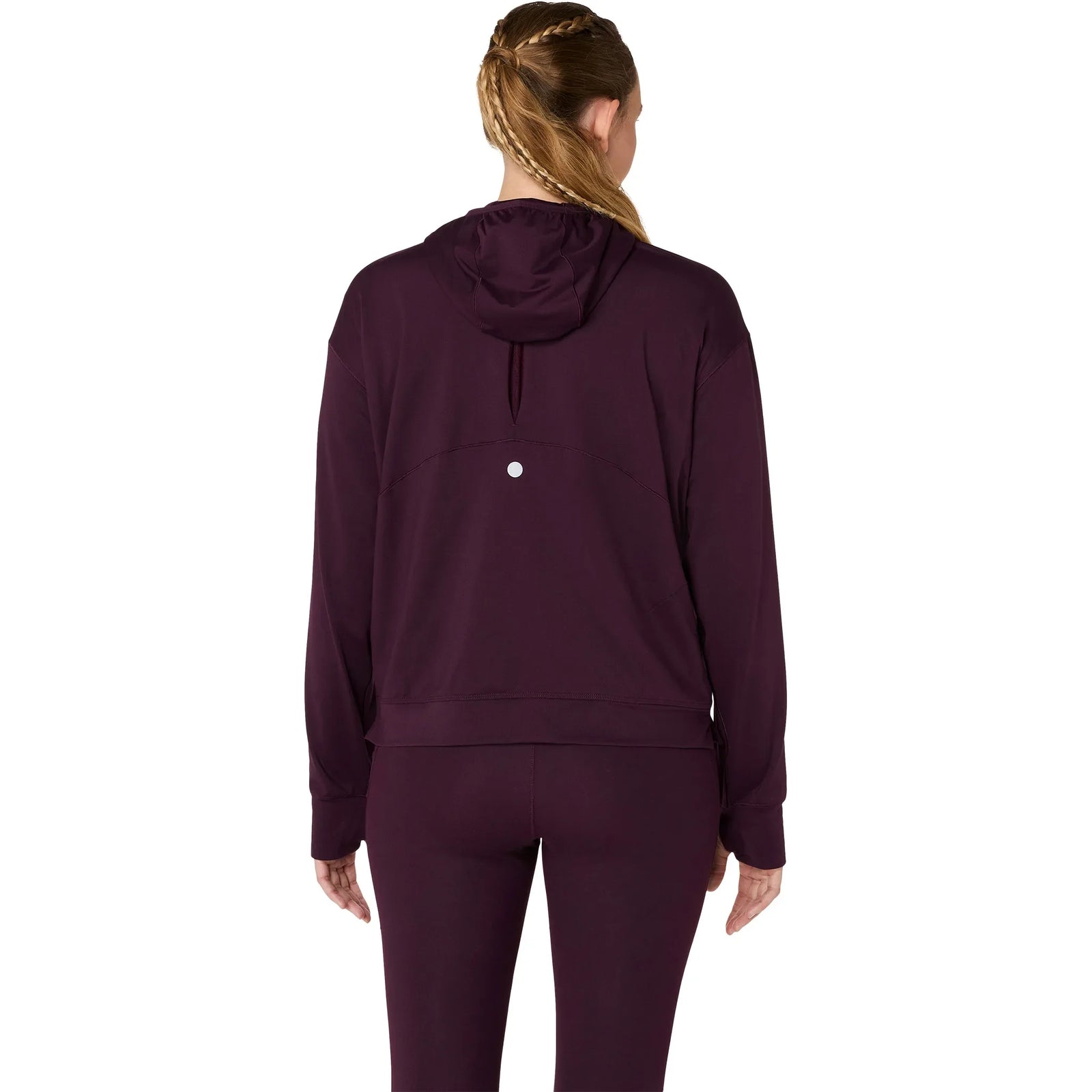Chandail à capuchon de course ASICS Nagino Run Winter pour femme, coloris Indigo Fog — vue de dos