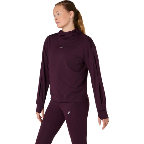 Chandail à capuchon de course ASICS Nagino Run Winter pour femme, coloris Indigo Fog — vue de profil