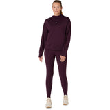 Chandail à capuchon de course ASICS Nagino Run Winter pour femme, coloris Indigo Fog — vue de face, portée