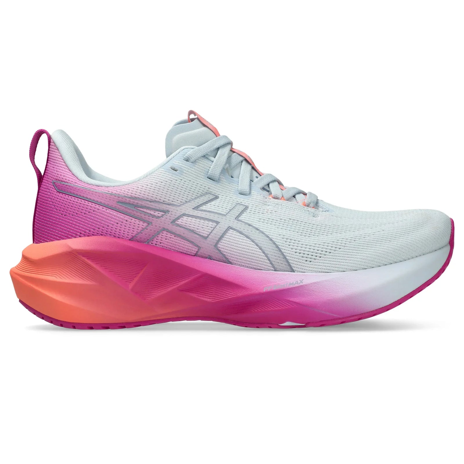 ASICS Novablast 5 Sunny Sizzle women’s running shoe, Sky / Digital Sakura colourway