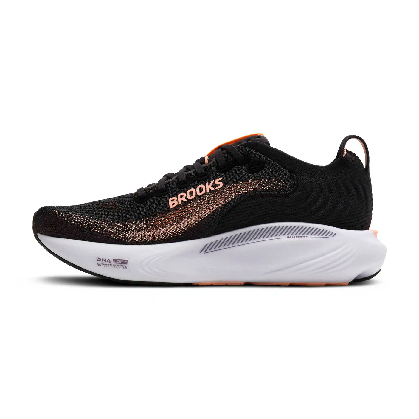 Brooks Adrenaline GTS 25 chaussures de course femme - Black / Peach / Mulled Grape