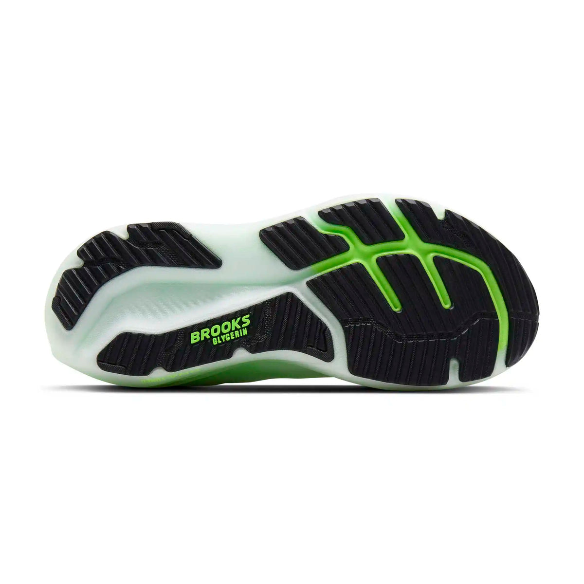 Brooks Glycerin 23 chaussures de course homme - White / Phantom / Green Gecko