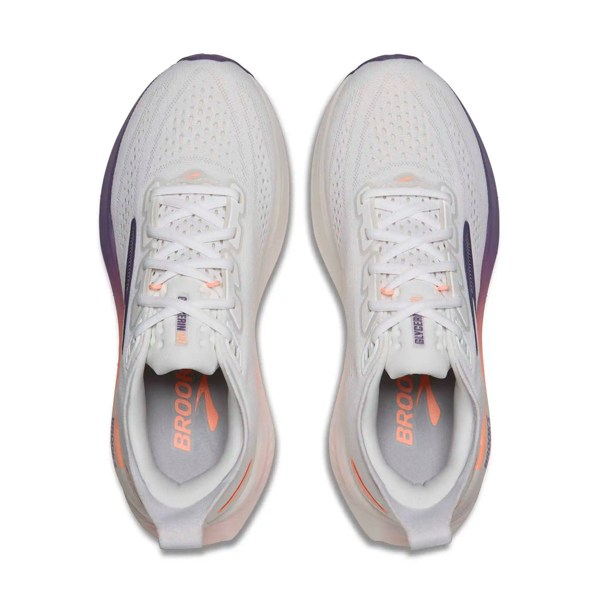 Brooks Glycerin 23 chaussures de course femme - White / Mulled Grape / Clear