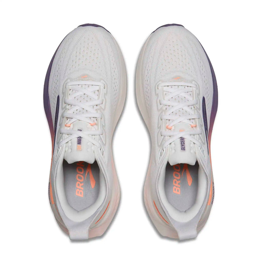 Brooks Glycerin 23 chaussures de course femme - White / Mulled Grape / Clear