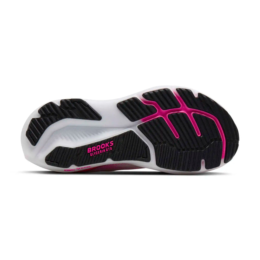 Brooks Glycerin GTS 23 chaussures de course femme - White / Phantom / Cyber Pink
