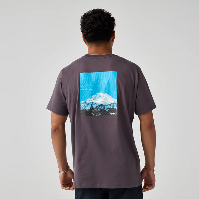 Brooks Graphic t-shirt homme - Dk Russet / Atomic Blue
