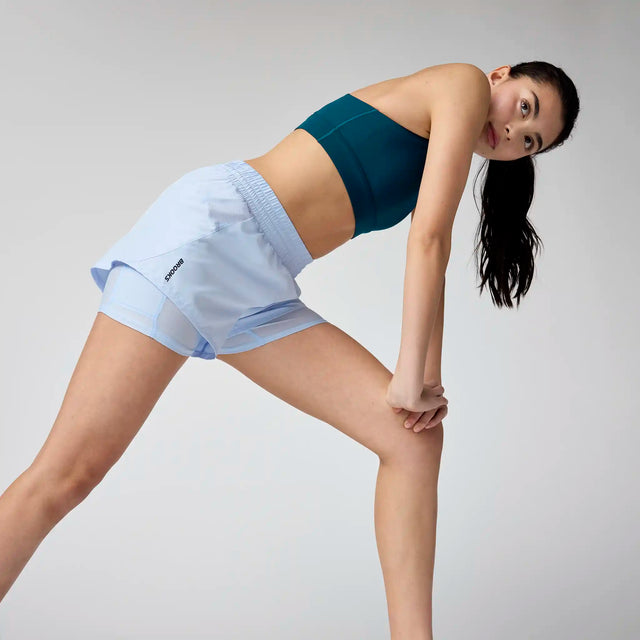 Brooks Dash short de course à pied 3 po 2-en-1 pour femme - Halogen Blue