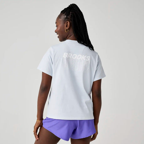 Brooks Graphic t-shirt de course à pied - Halogen Blue / White