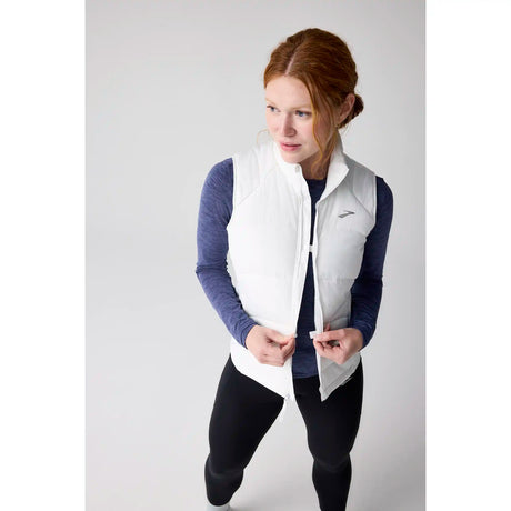 Brooks Shield Hybrid 3.0 Veste sans manches de course à pied femme - Blanc