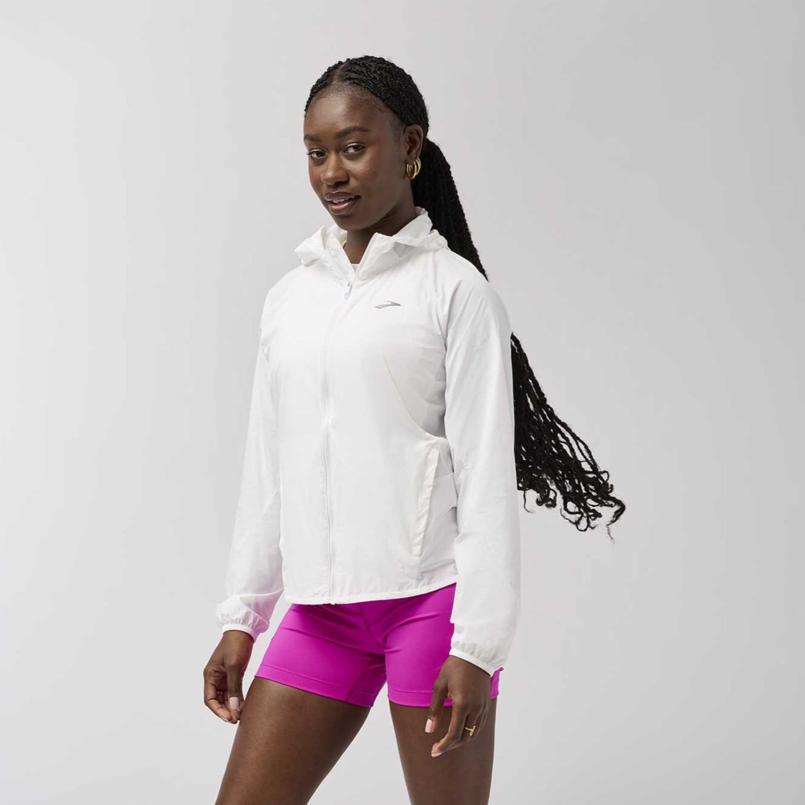 Brooks Canopy Packable Jacket coupe-vent de course à pied pour femme - Blanc