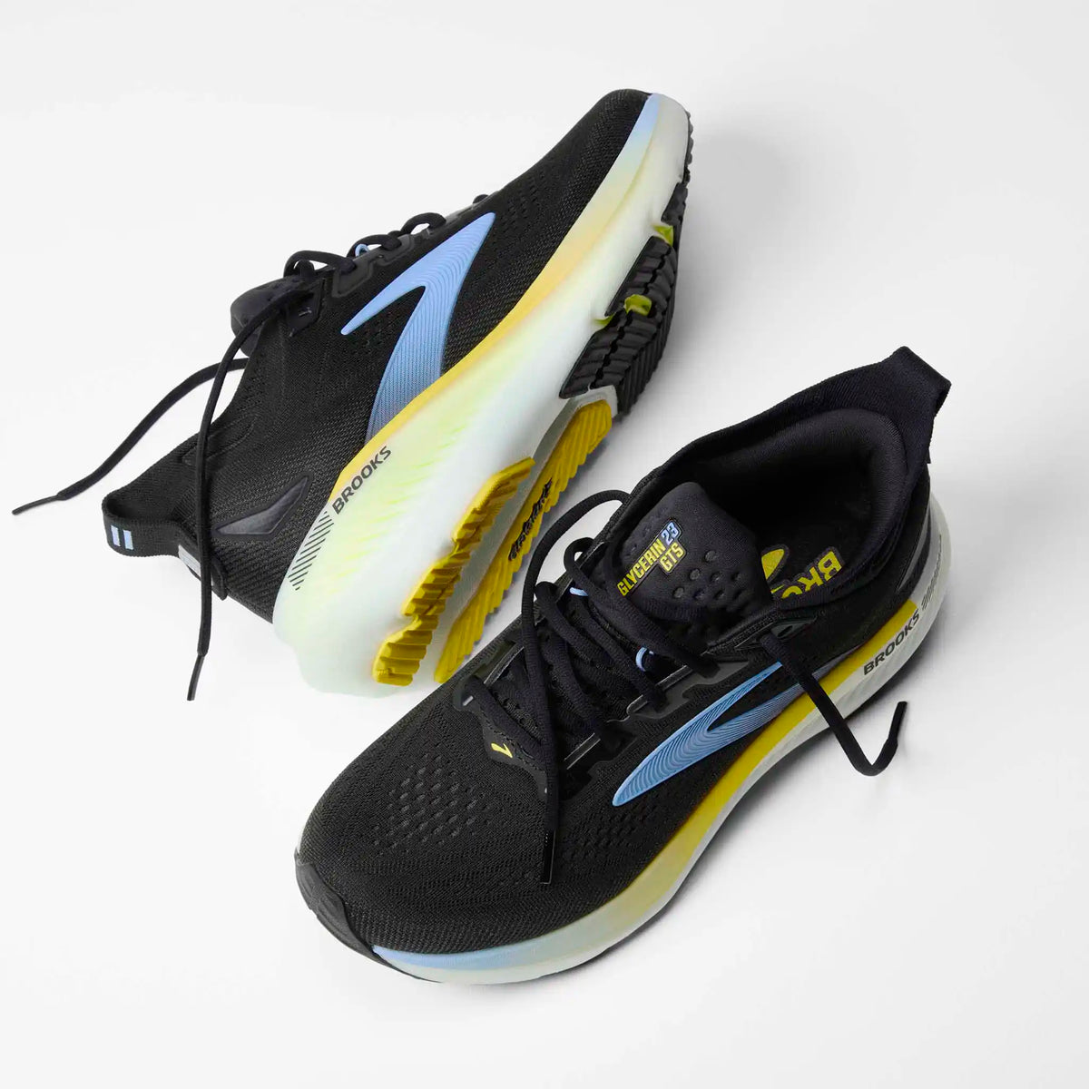 Brooks Glycerin GTS 23 chaussures de course homme - Black / Cyber Yellow / Nightlife